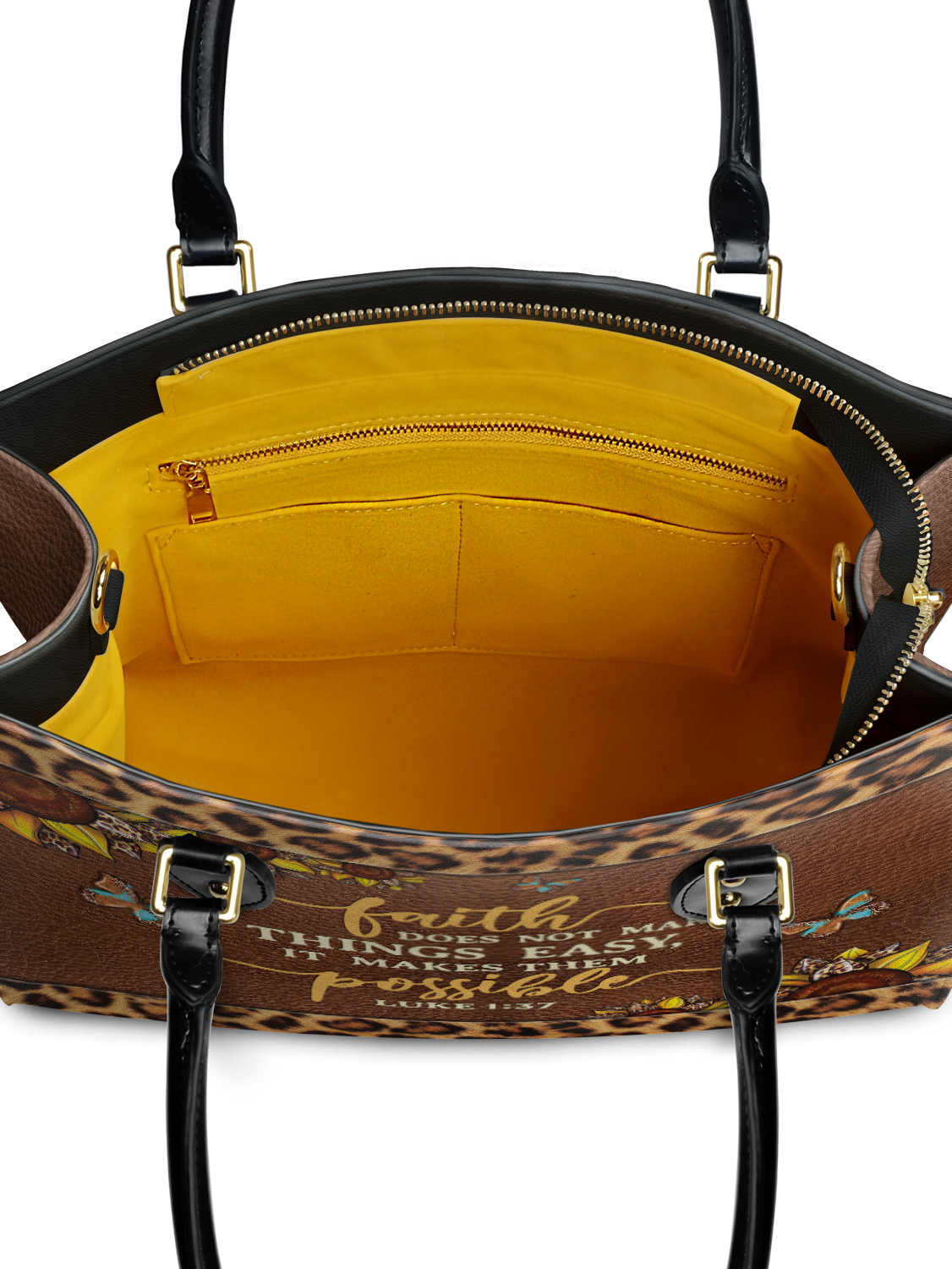 Luke 1:37 Possible Leather Handbag