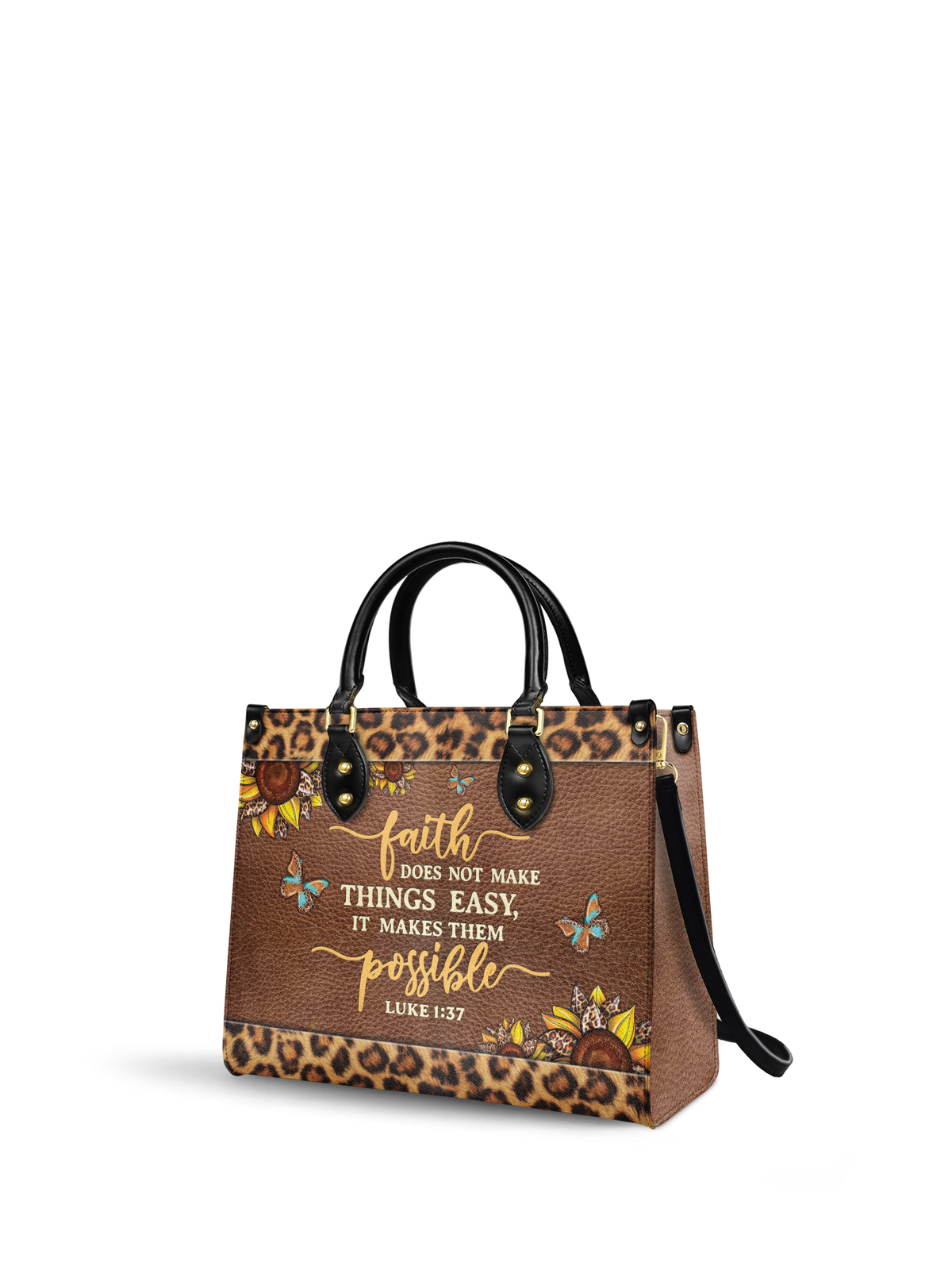 Luke 1:37 Possible Leather Handbag