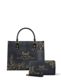 Proverbs 3:5 Trust Scripture Leather Handbag