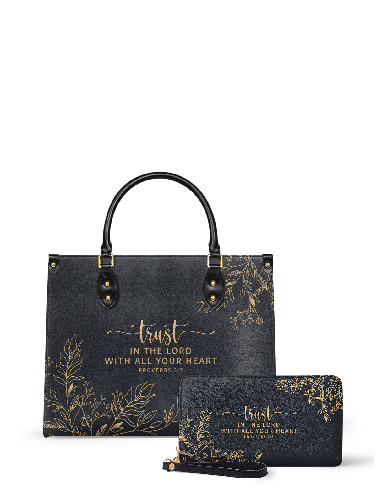 Proverbs 3:5 Trust Scripture Leather Handbag