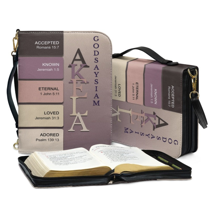 Personalized Vintage Mauve Name Bible Cover