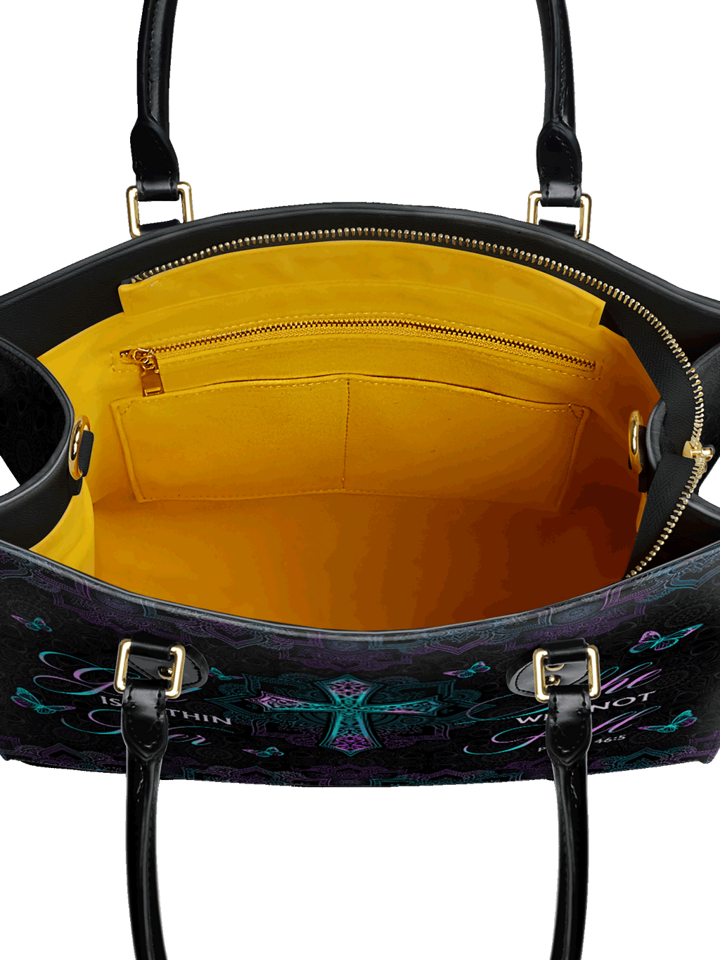 Unshaken Psalm 46:5 Leather Handbag