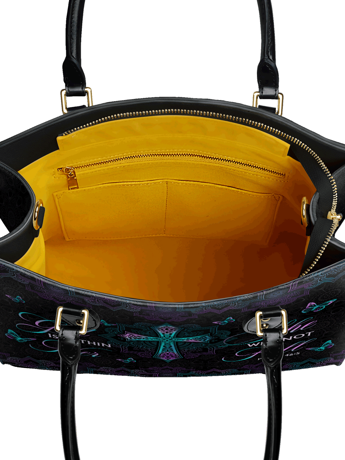 Unshaken Psalm 46:5 Leather Handbag