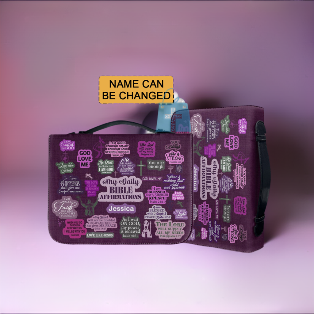 Personalized Daily Affirmations Purple Bible Cover