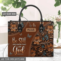 Personalized Faith Butterfly Leather Handbag