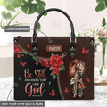 Faith Warrior Butterfly Rose Leather Handbag