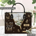 Faith Butterfly Floral Custom Leather Handbag