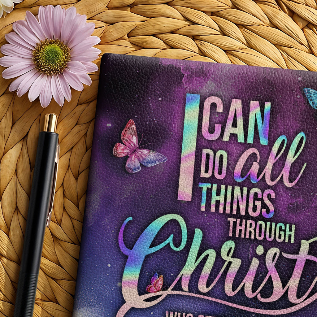 Strength Philippians 4:13 Leather Prayer Journal