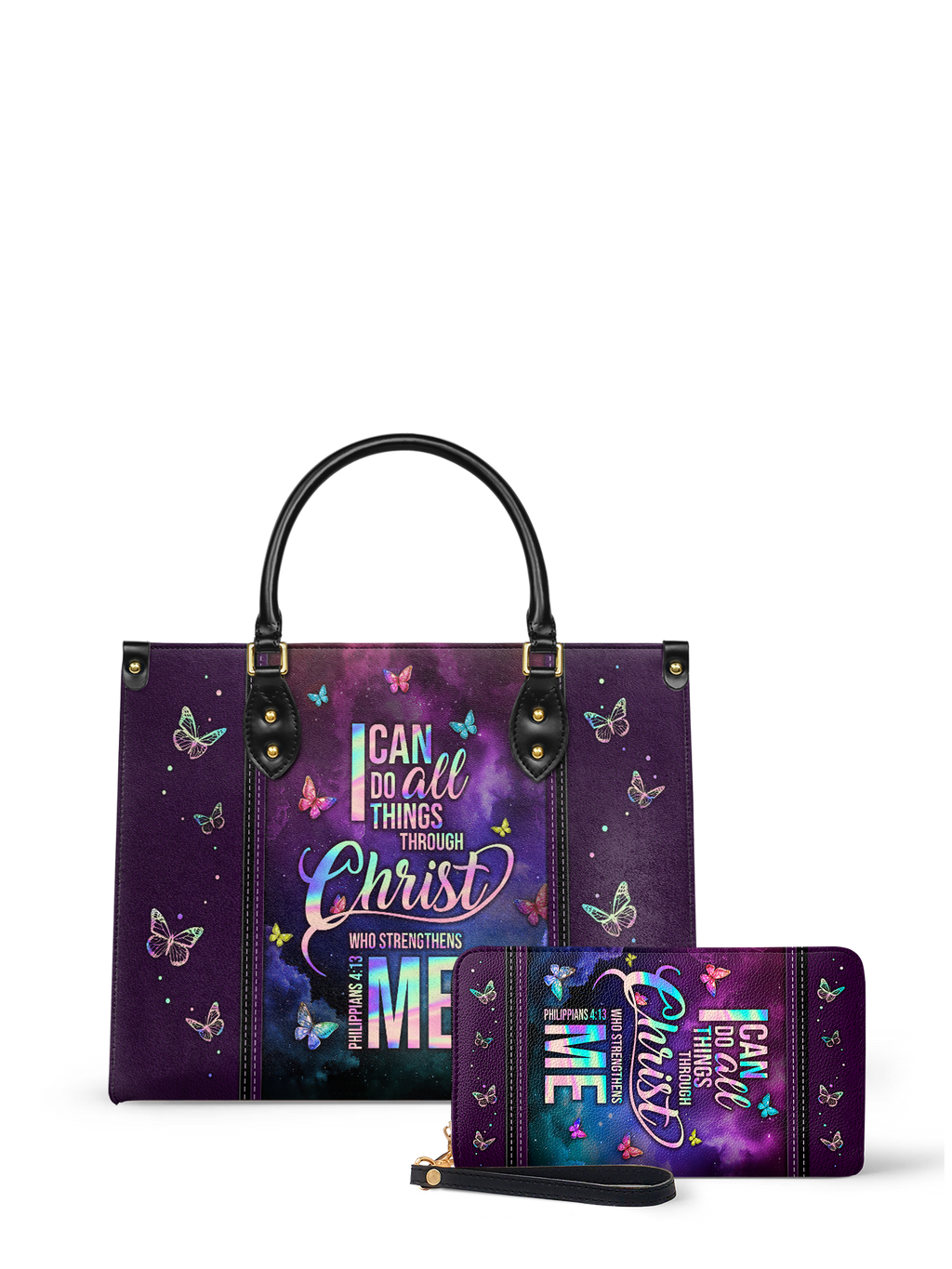 Philippians 4:13 Limitless Leather Handbag
