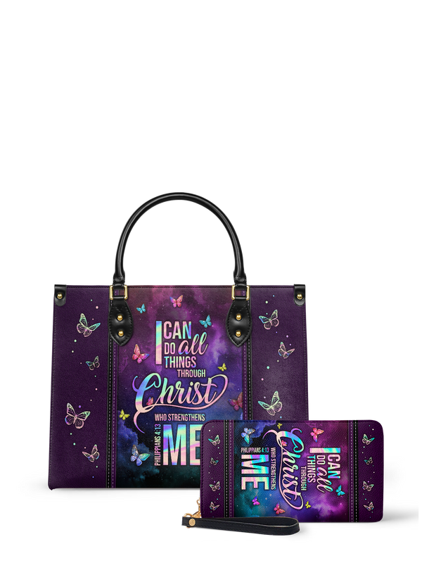 Philippians 4:13 Limitless Leather Handbag