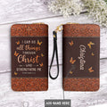 Philippians 4:13 Zip-Around Leather Wallet