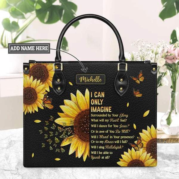 I Can Only Imagine Sunflower Butterfly Handbag