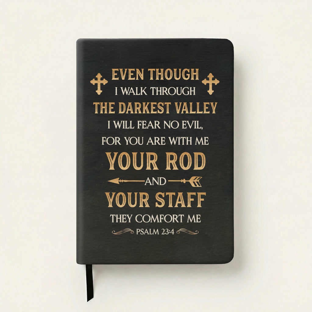 Psalm 23:4 Comfort Leather Prayer Journal