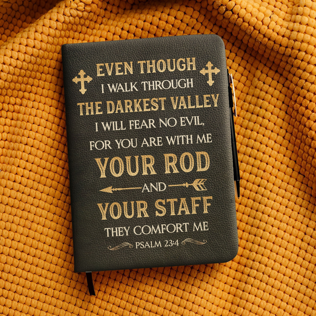 Psalm 23:4 Comfort Leather Prayer Journal