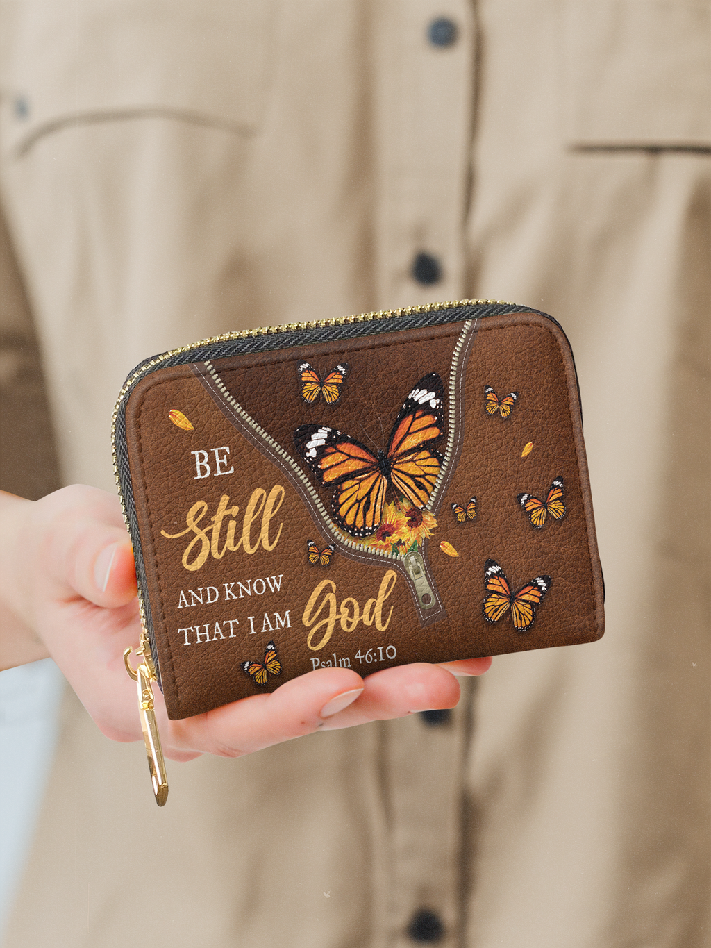 Serene Psalm 46:10 Christian Mini Wallet