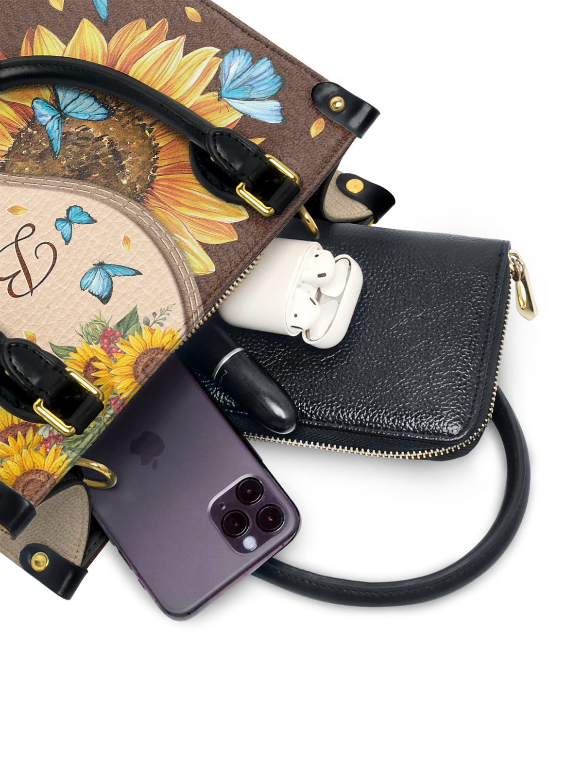 "Presence" Psalm 46:10 Small Leather Handbag