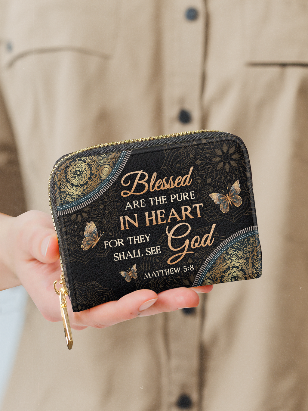 Pure Matthew 5:8 Scripture Mini Wallet