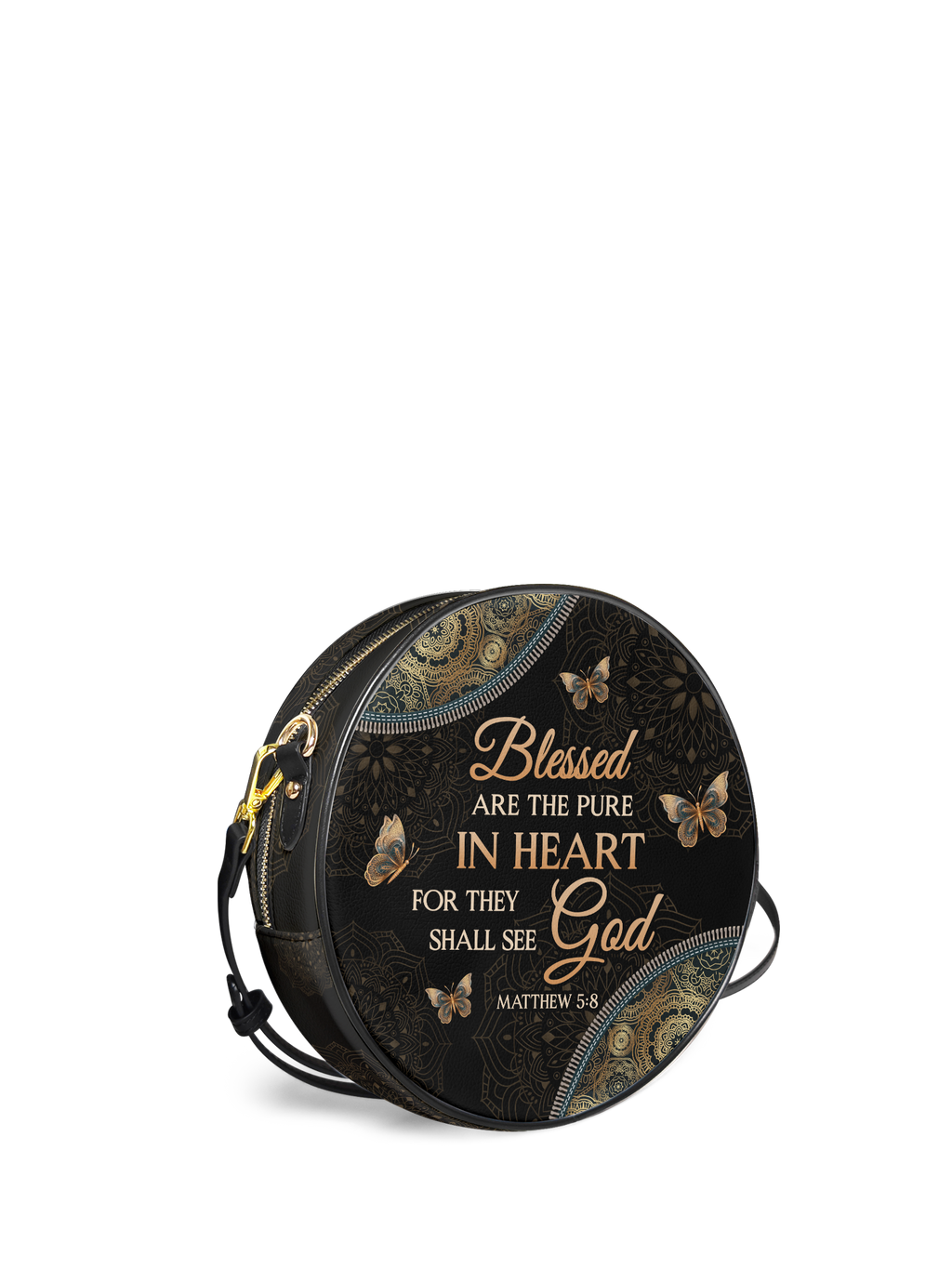 Matthew 5:8 Scripture Circle Crossbody Bag