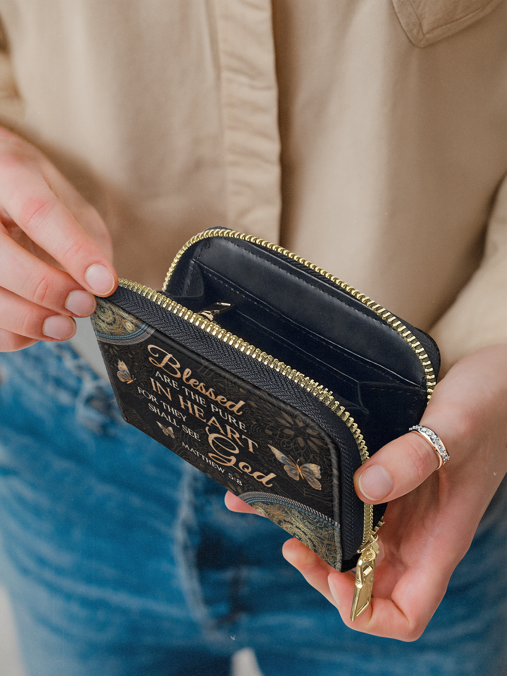 Pure Matthew 5:8 Scripture Mini Wallet