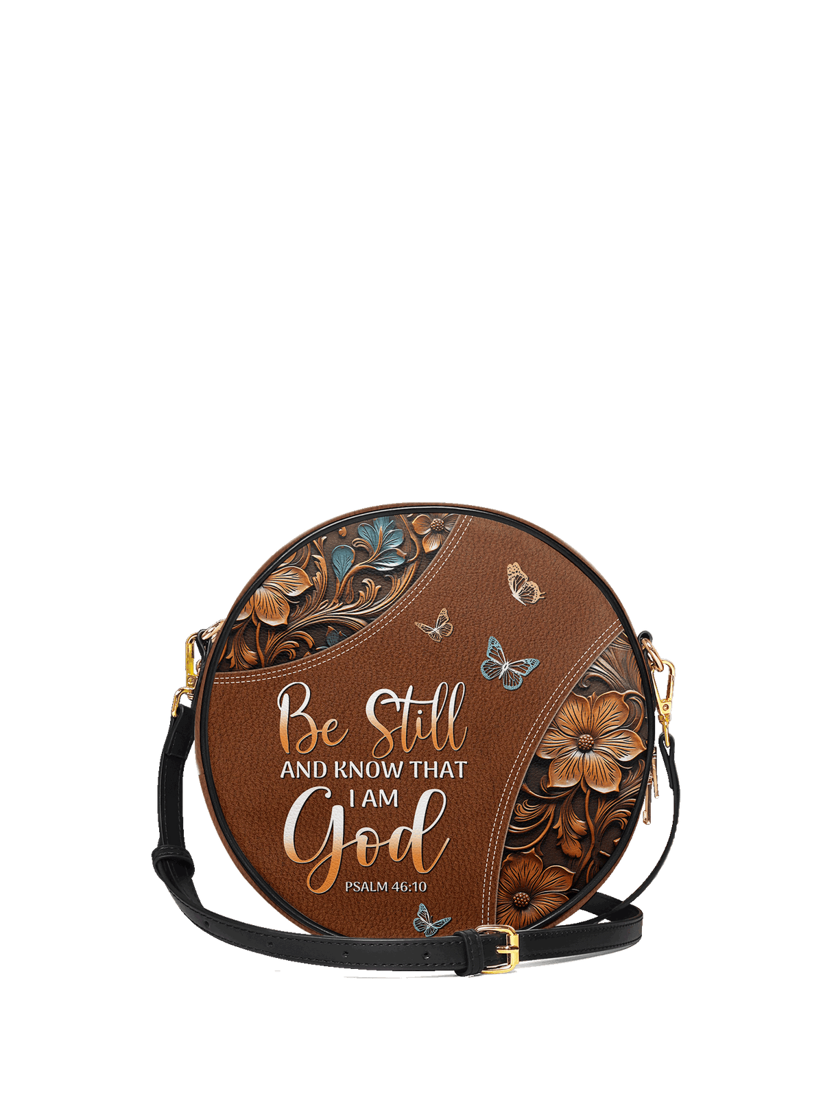 Stillness Psalm 46:10 Circle Crossbody Bag