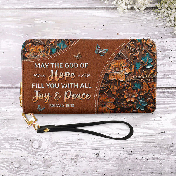 Faith Butterfly Zip Around Leather Wallet