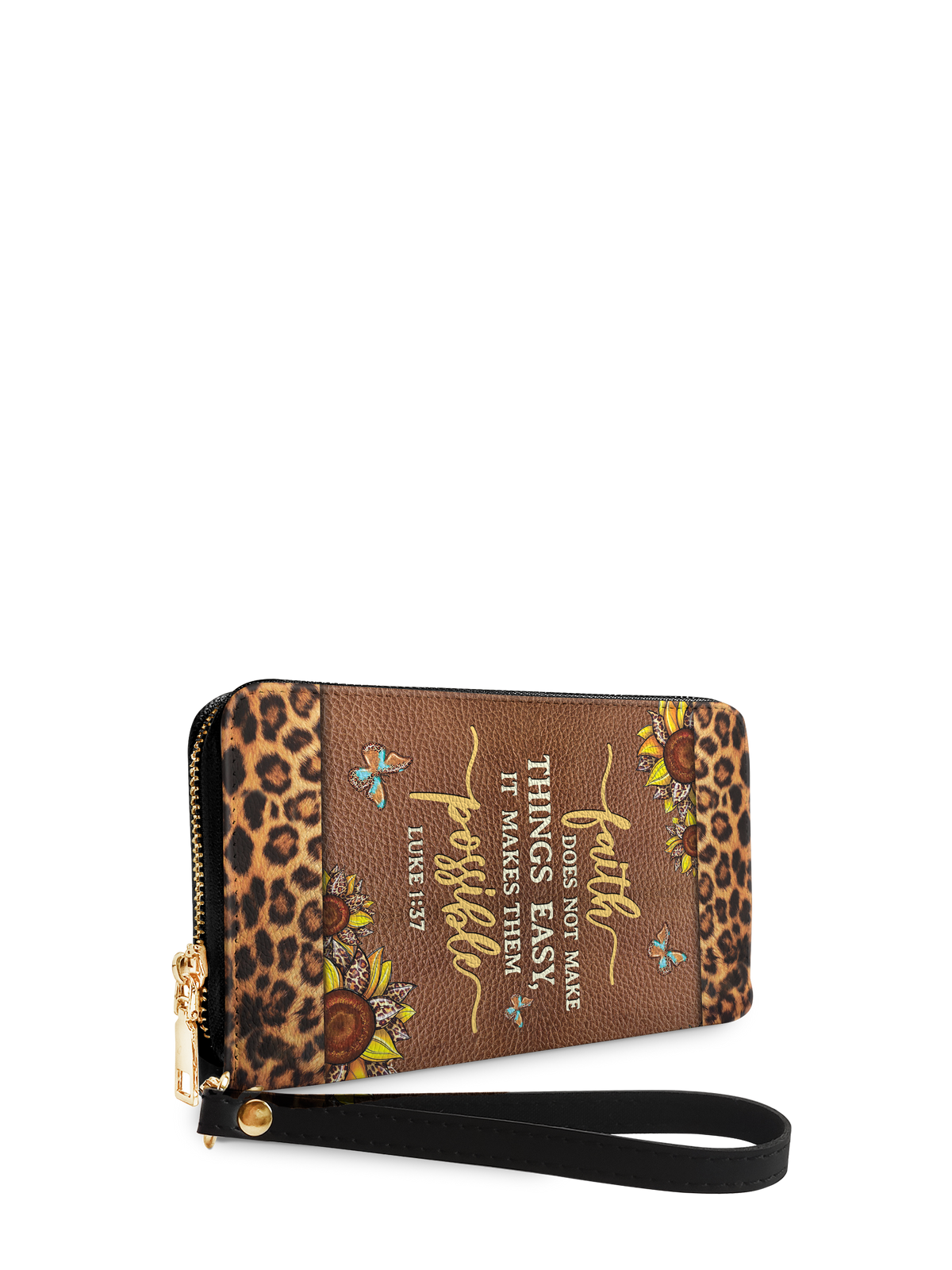 Luke 1:37 Scripture Leather Wallet