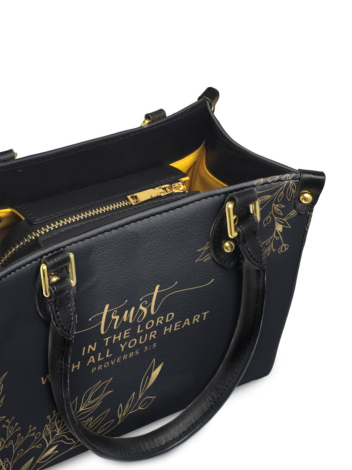 Trust Proverbs 3:5 Small Leather Handbag