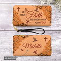 Hummingbird Faith Carved Leather Zip-Around Wallet