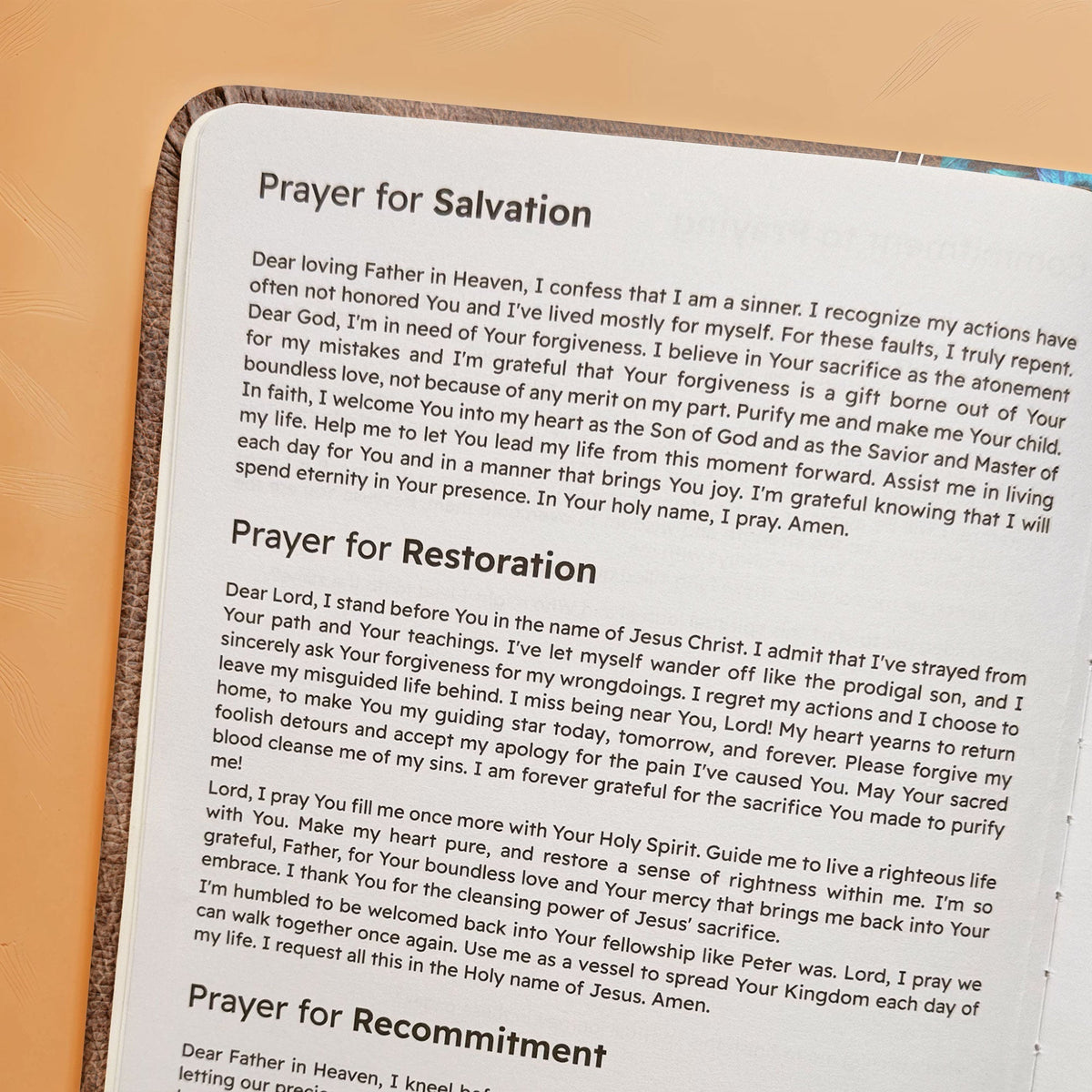Light Leather Christian Prayer Journal