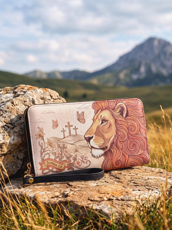 Lion of Judah Joshua 1:9 Scripture Wallet
