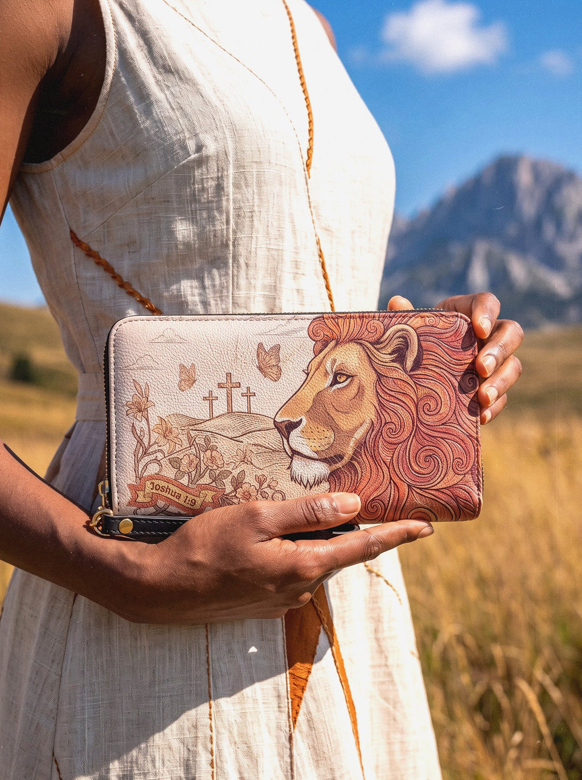 Lion of Judah Joshua 1:9 Scripture Wallet