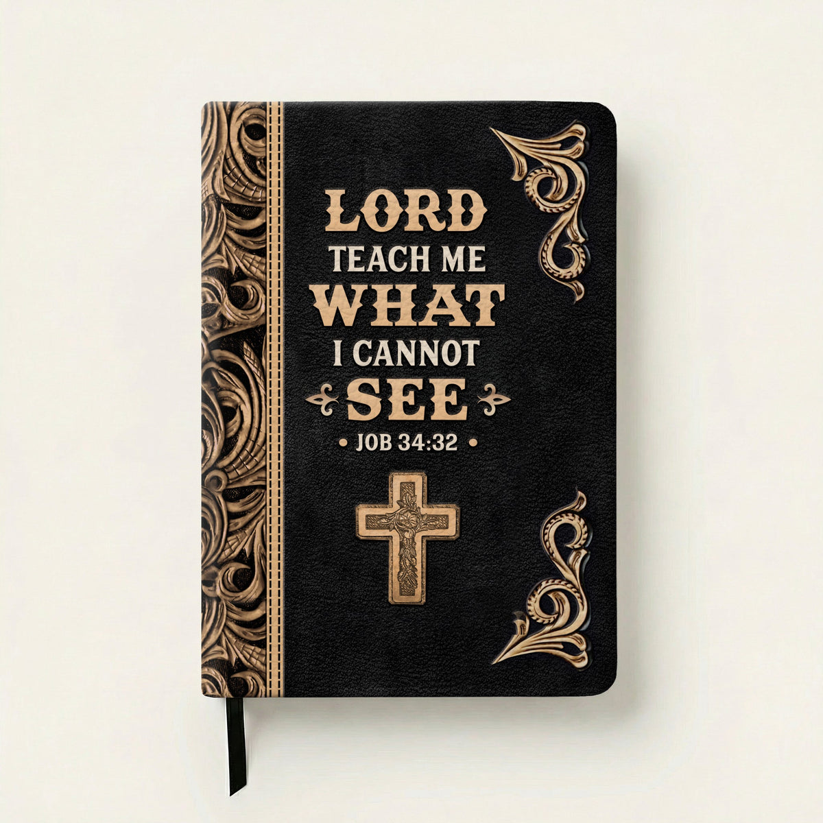 Wisdom Job 34:32 Leather Prayer Journal