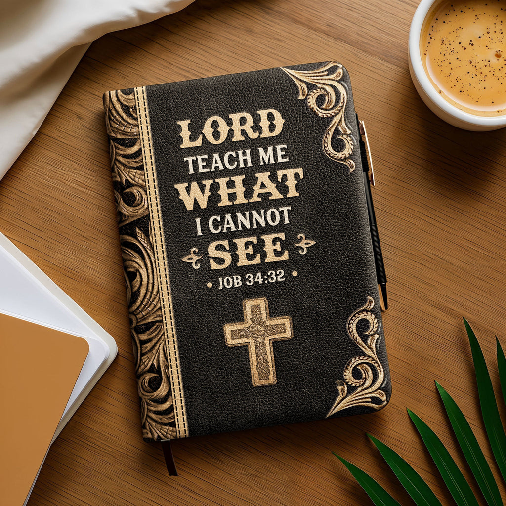 Wisdom Job 34:32 Leather Prayer Journal