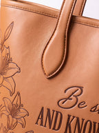 Majestic "Be Still Psalm 46:10" Embossed Leather Tote