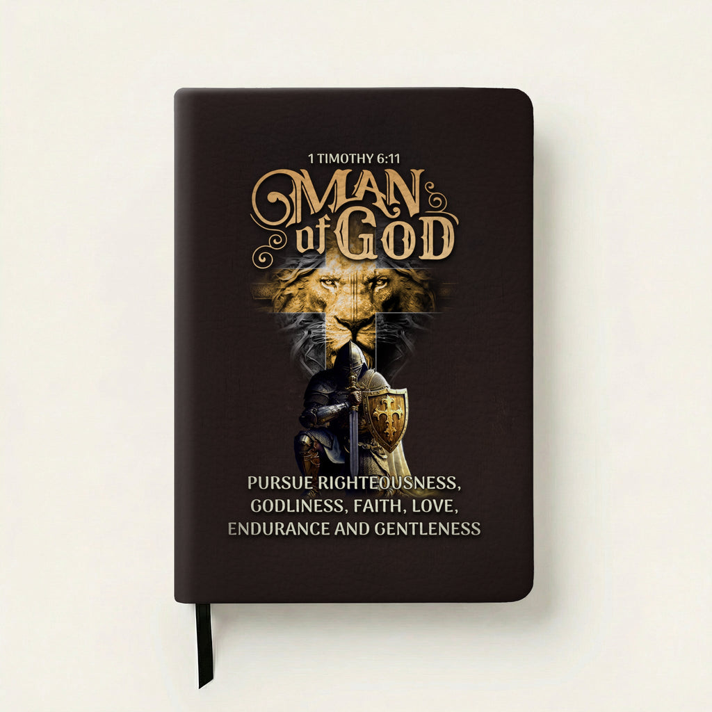 Righteous 1 Timothy 6:11 Leather Prayer Journal