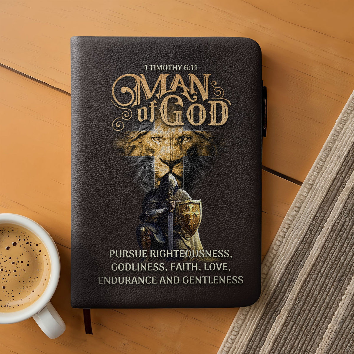 Righteous 1 Timothy 6:11 Leather Prayer Journal
