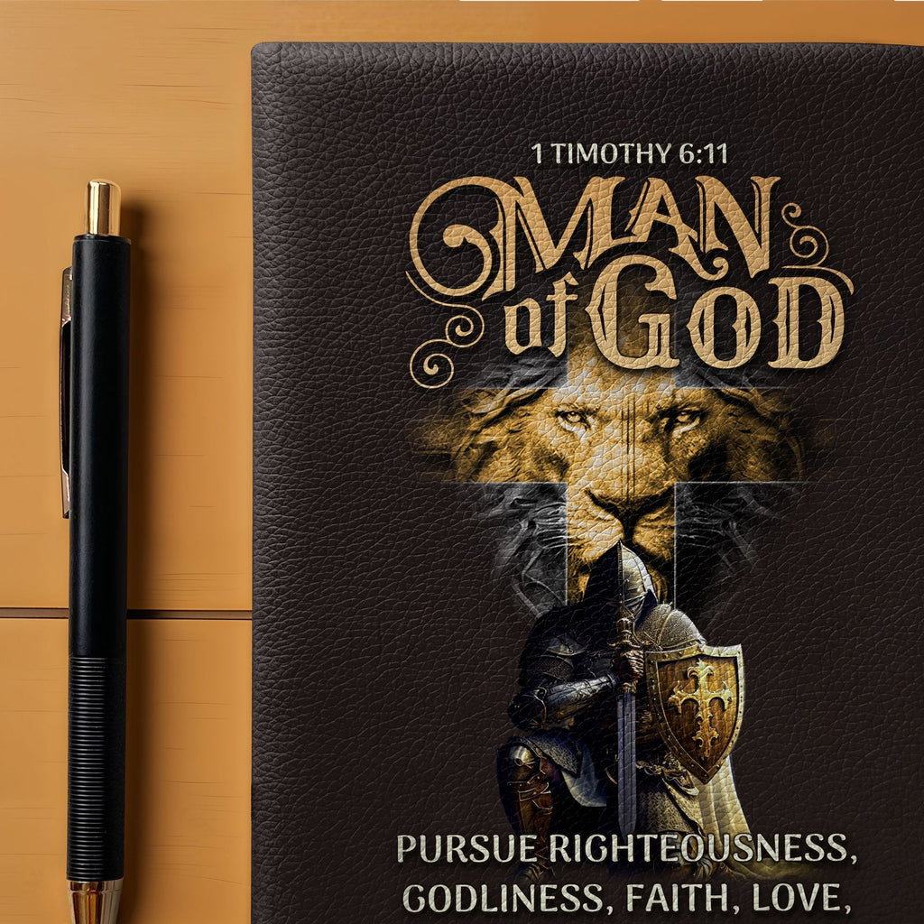 Righteous 1 Timothy 6:11 Leather Prayer Journal