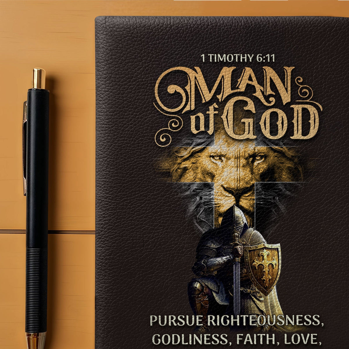 Righteous 1 Timothy 6:11 Leather Prayer Journal