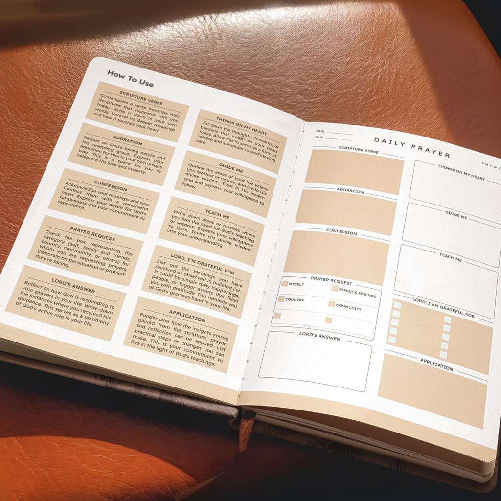 Faithful 1 Timothy 6:11 Leather Prayer Journal