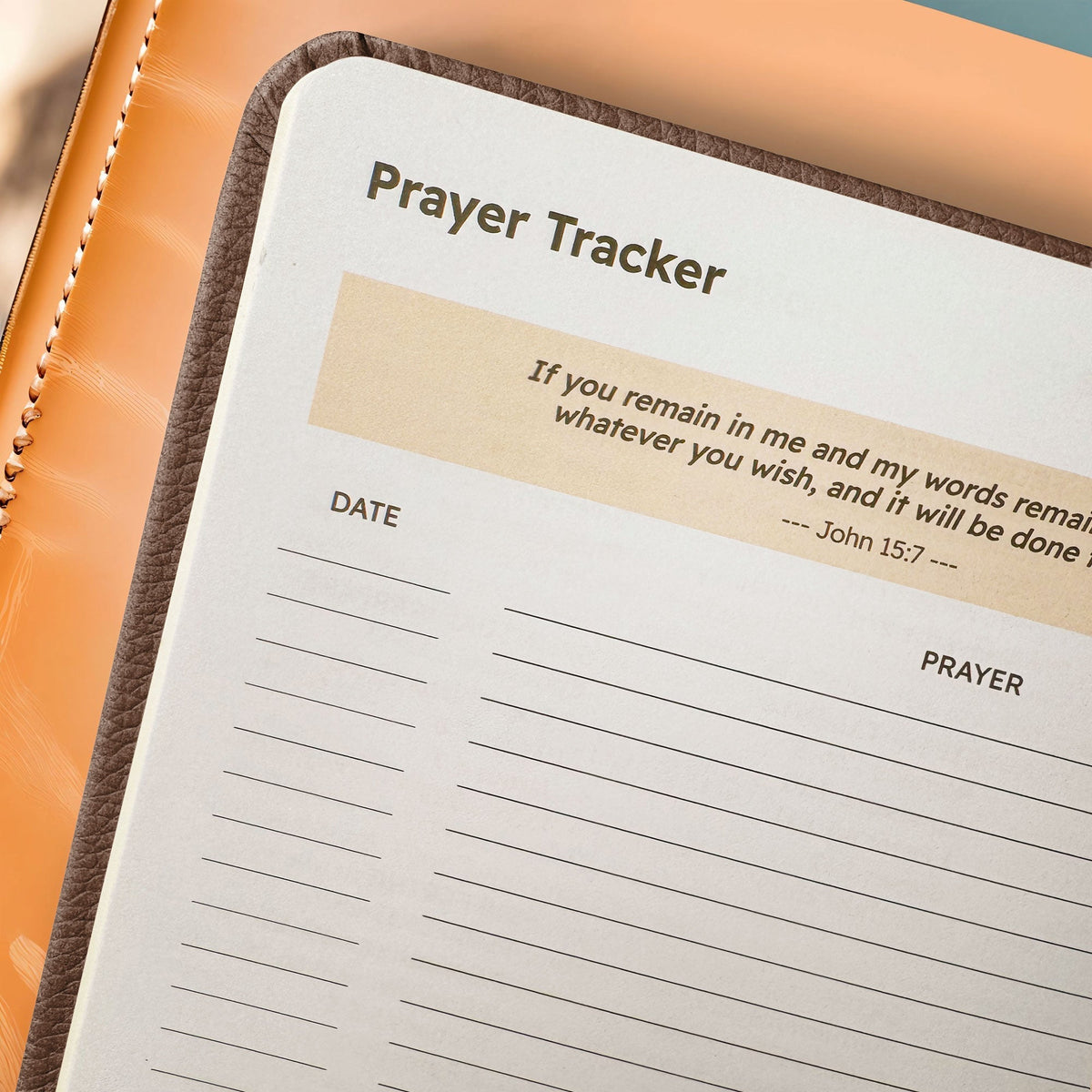 Faithful 1 Timothy 6:11 Leather Prayer Journal