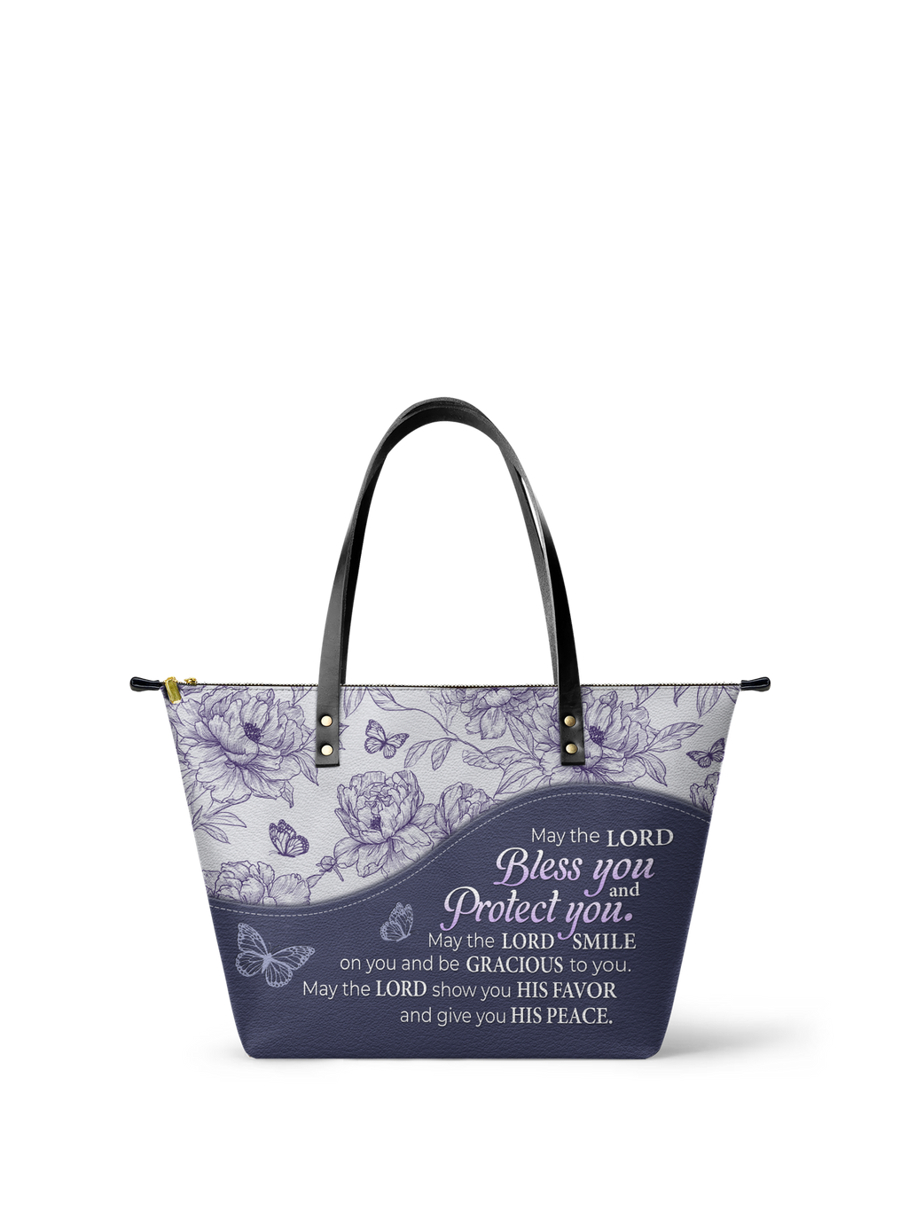 Numbers 6:24-26 Blessing Leather Tote Bag