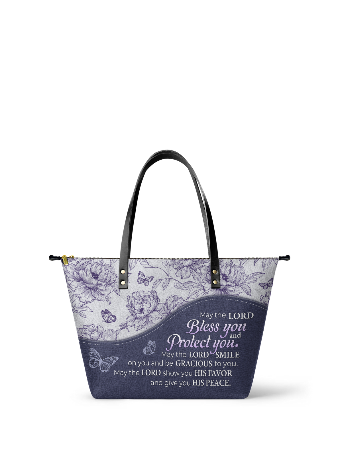 Numbers 6:24-26 Blessing Leather Tote Bag