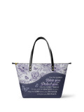 May The Lord Bless You Leather Tote Bag