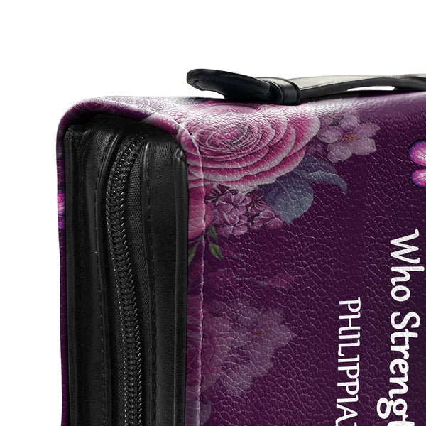 Philippians 4:13 Floral Faith Bible Cover