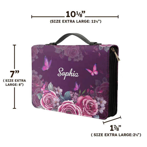Philippians 4:13 Floral Faith Bible Cover