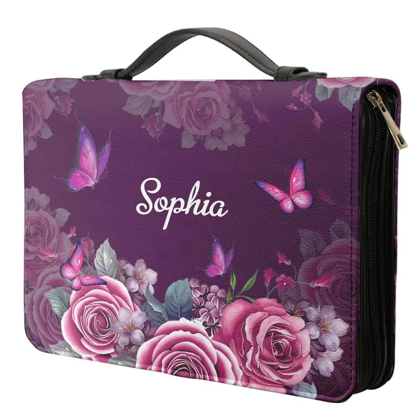 Philippians 4:13 Floral Faith Bible Cover