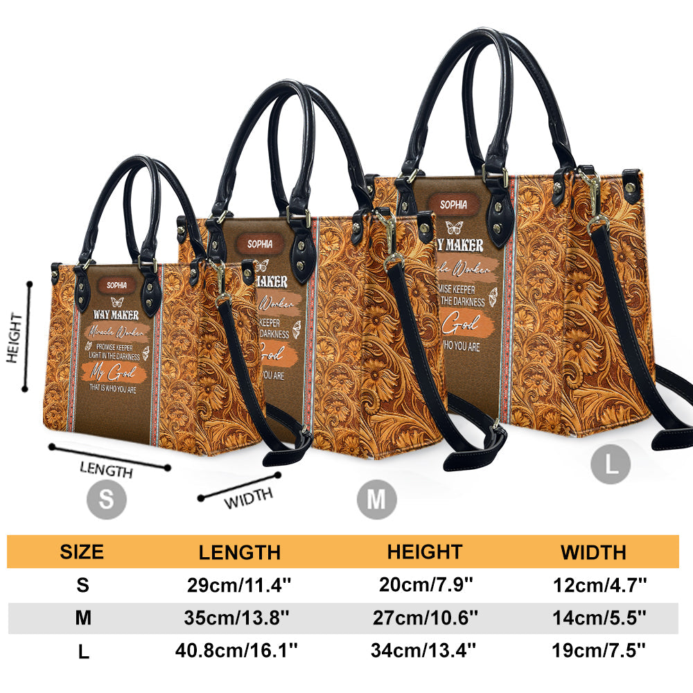 Personalized Way Maker Butterfly Leather Bag