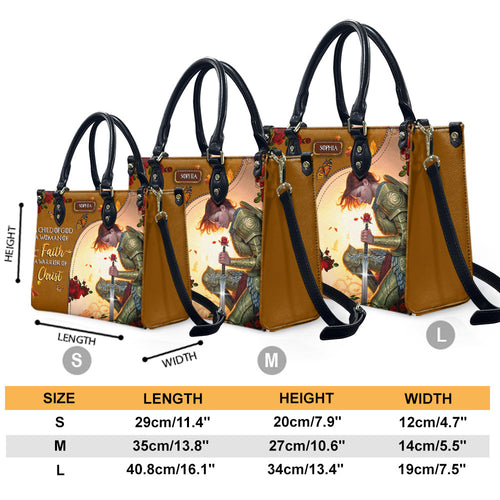 Child Of God Woman Of Faith Leather Handbag