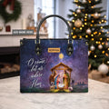 O Come Let Us Adore Him Personalized Leather Bag