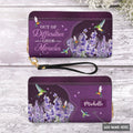 Hummingbird Lavender Leather Zip Around Wallet